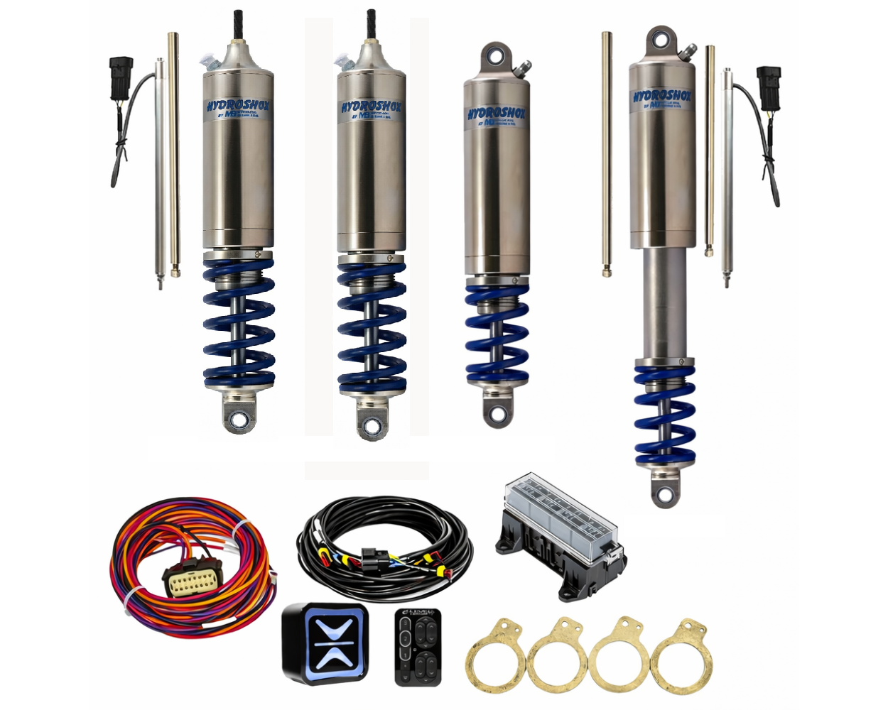 4" Hydroshox Kit with Full Ride Controller, Bearing Mount Pair, Stud Mount Pair