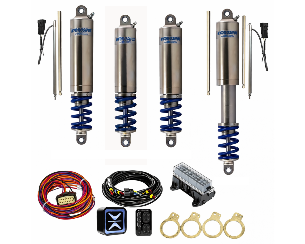 4" Hydroshox Kit with Full Ride Controller, Bearing Mount Set of 4
