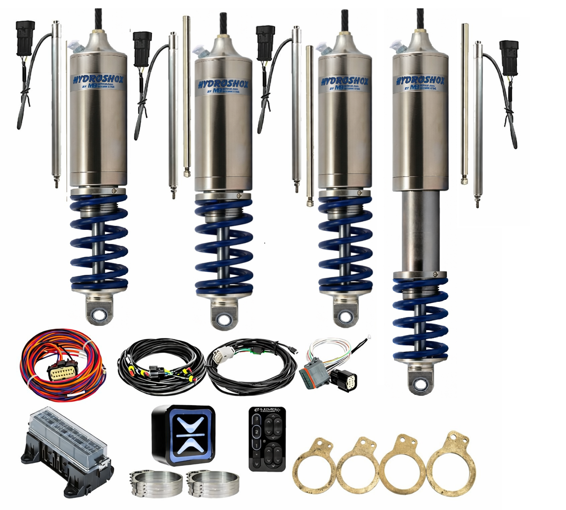 4"/5" Hydroshox Kit with Full Ride Controller, 4" Stud Mount Pair, 5" Stud Mount Pair